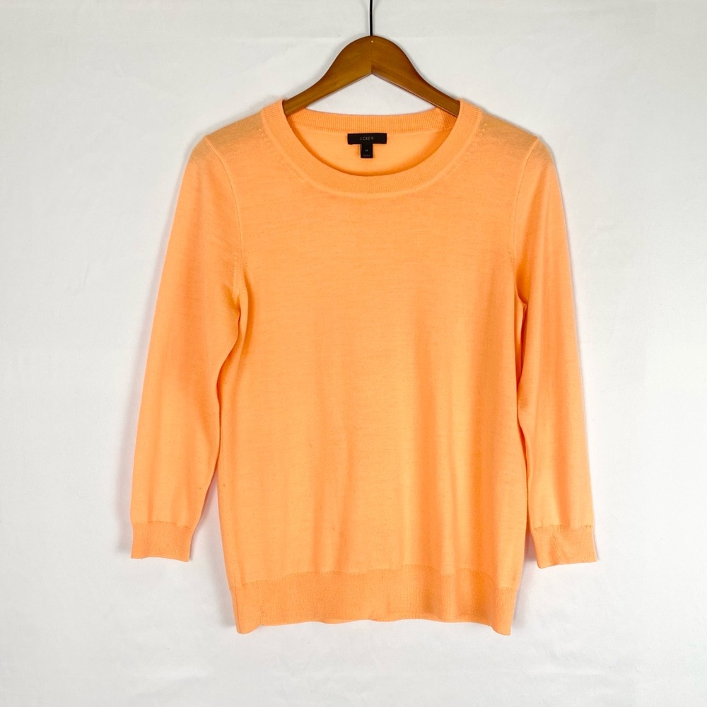 J. Crew Men's Merino Wool Sweater Orange Crewneck Size Medium